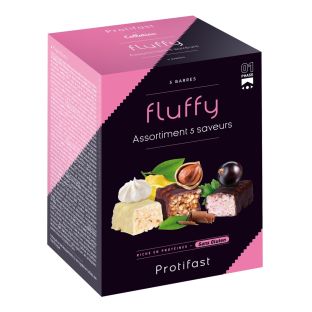 Assortiment découverte 5 barres Fluffy Protifast.