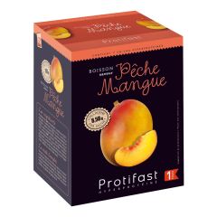 Boisson saveur pêche mangue riche en protéines avec collagène. 7 sachets Protifast.