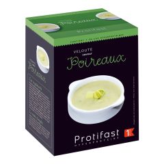 Velouté saveur poireaux riche en protéines. 
Protifast 7 sachets.
