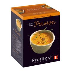 Soupe de poisson riche en protéines.
Préparation instantanée. 7 sachets Protifast