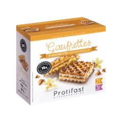 Protifast gaufrettes vanille 4PM riches en protéines.